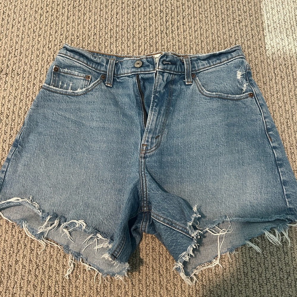 Denim Frayed Hem Women's Shorts